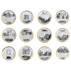 1960s Piero Fornasetti Specialità Milanese Set of Twelve Porcelain Plates