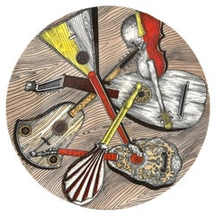 Piero Fornasetti Strumenti Musicali Porcelain Plate No. 2