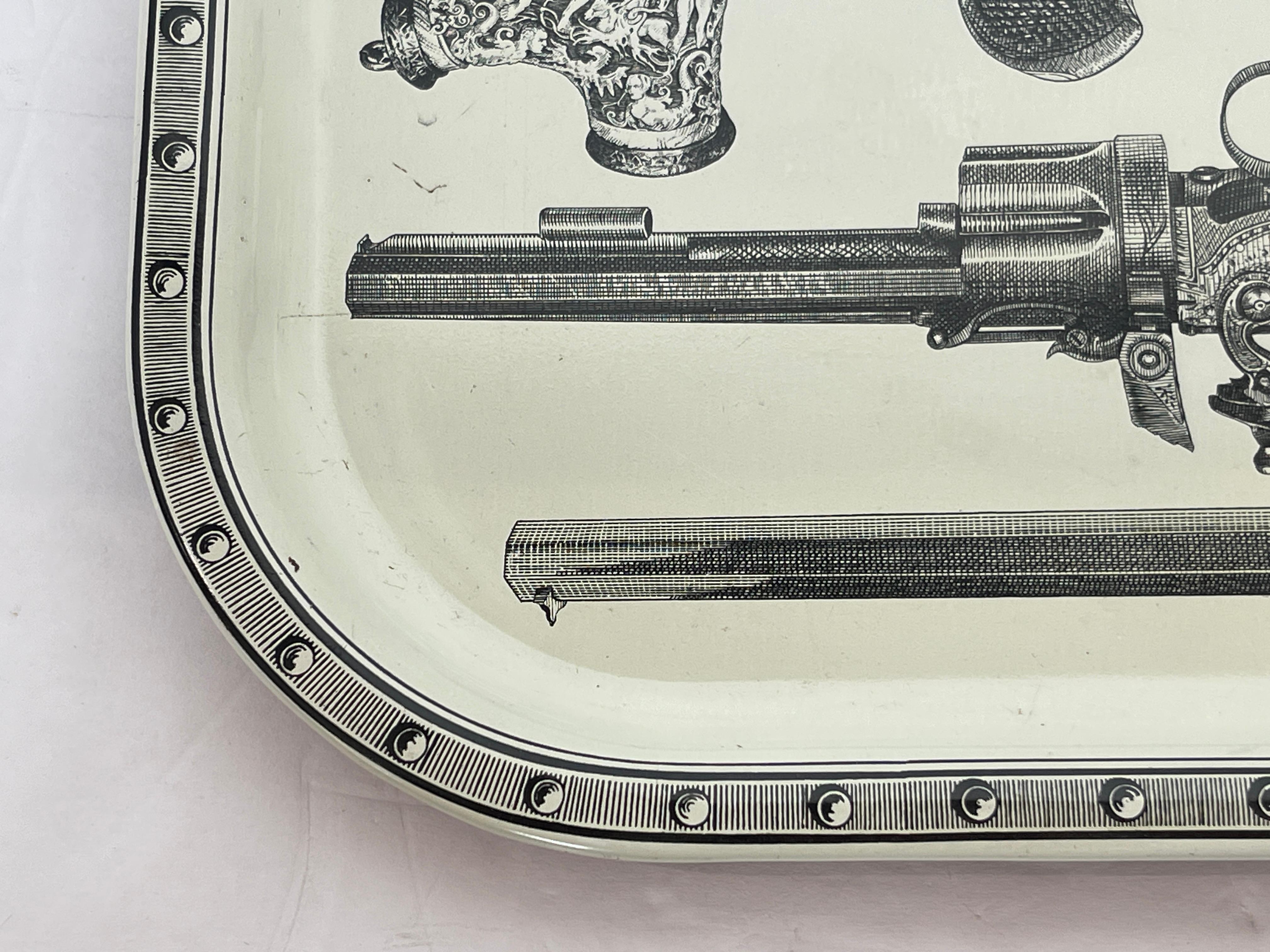 Italian Piero Fornasetti Studio,  Pistol Tole  Barware Serving Tray