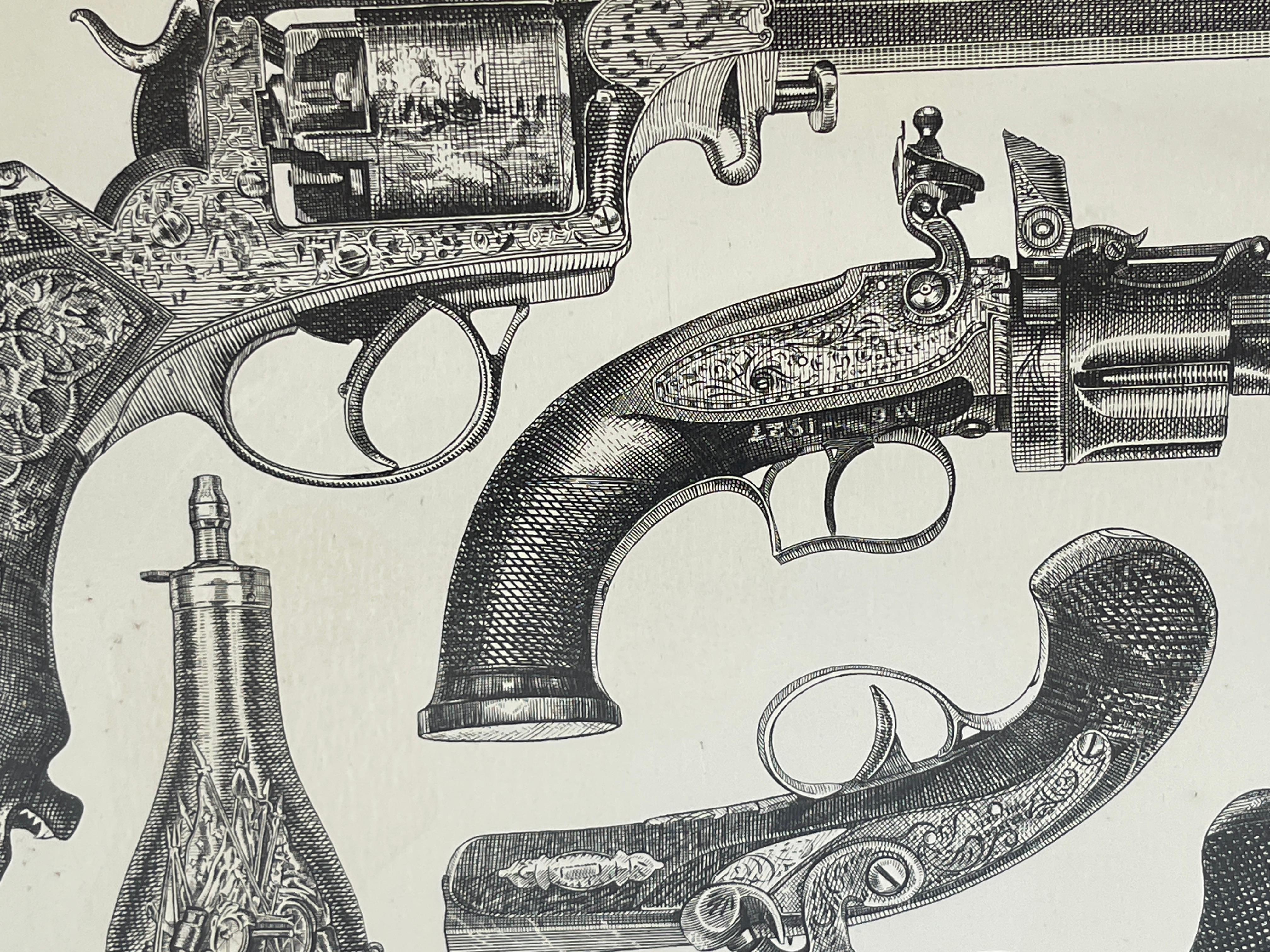 Mid-20th Century Piero Fornasetti Studio,  Pistol Tole  Barware Serving Tray