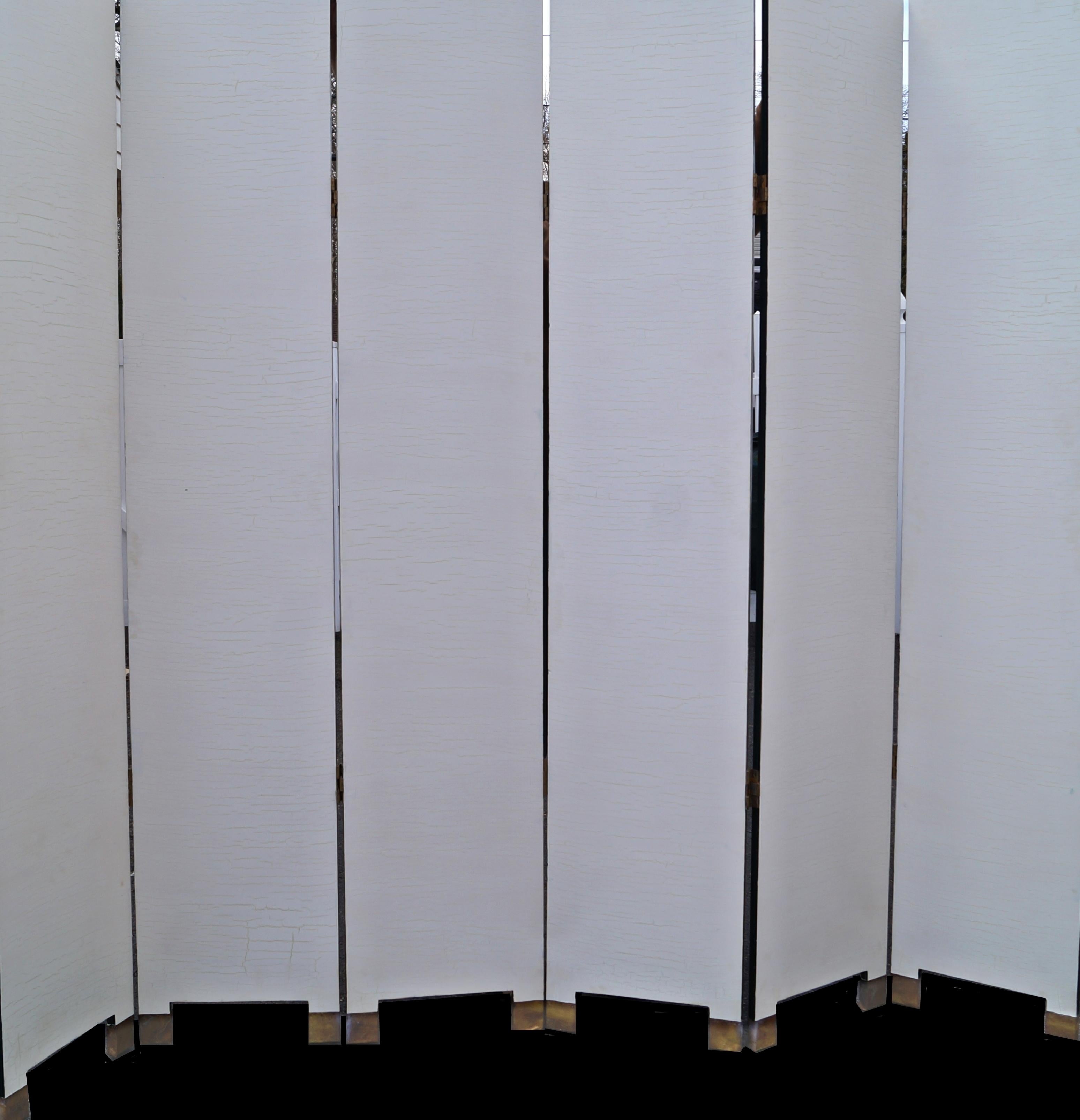 Piero Fornasetti Style 6 Panel Architectural Privacy Screen Room Divider For Sale 8