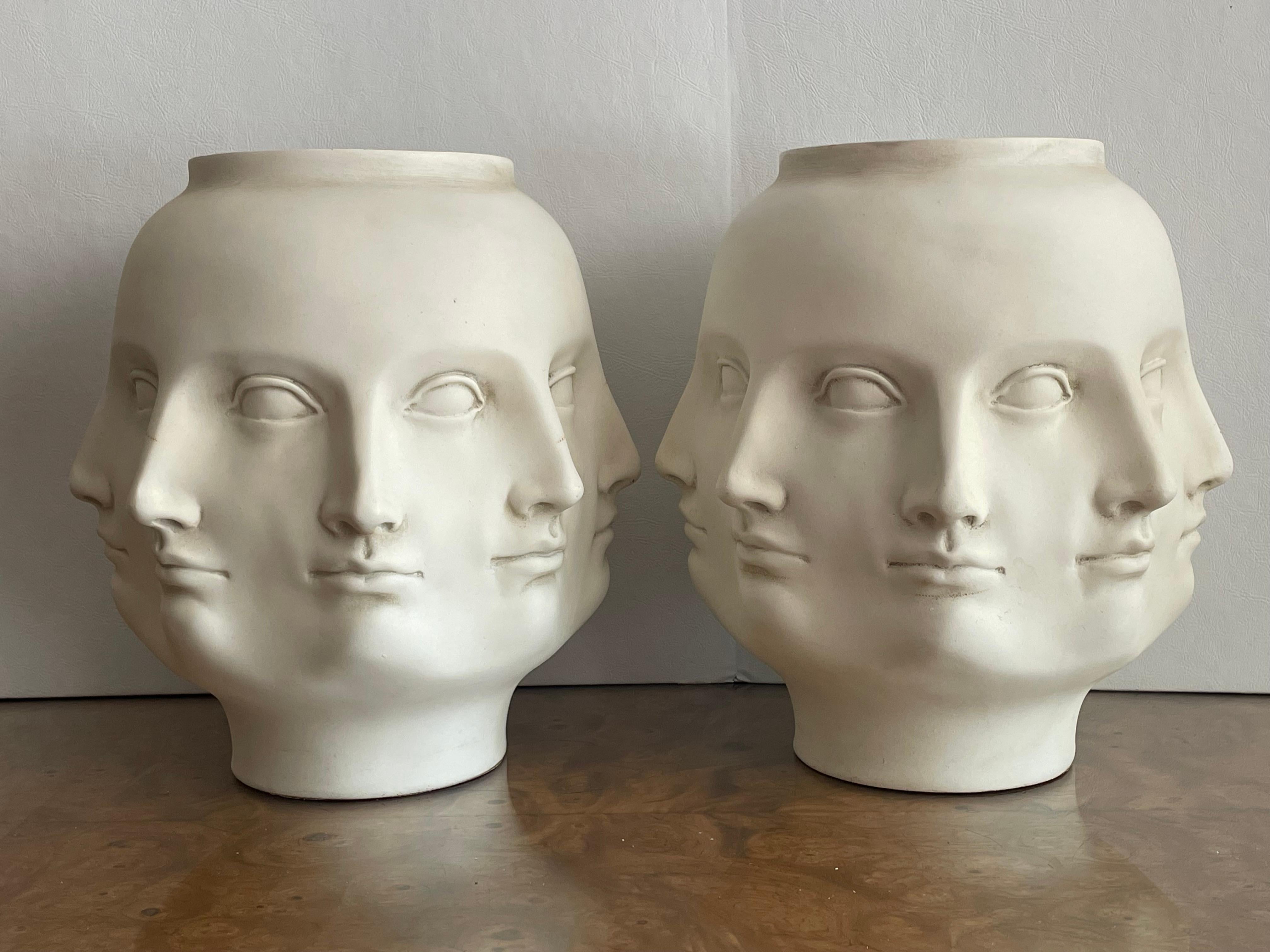 Pair of TMS Inc Multi face vases 
VITRUVIAN COLLECTION
Each artistic design expresses the harmonization of the relationship between parts of the body which manifest themselves in beauty.
For centuries, artists have studied, admired and sculpted the