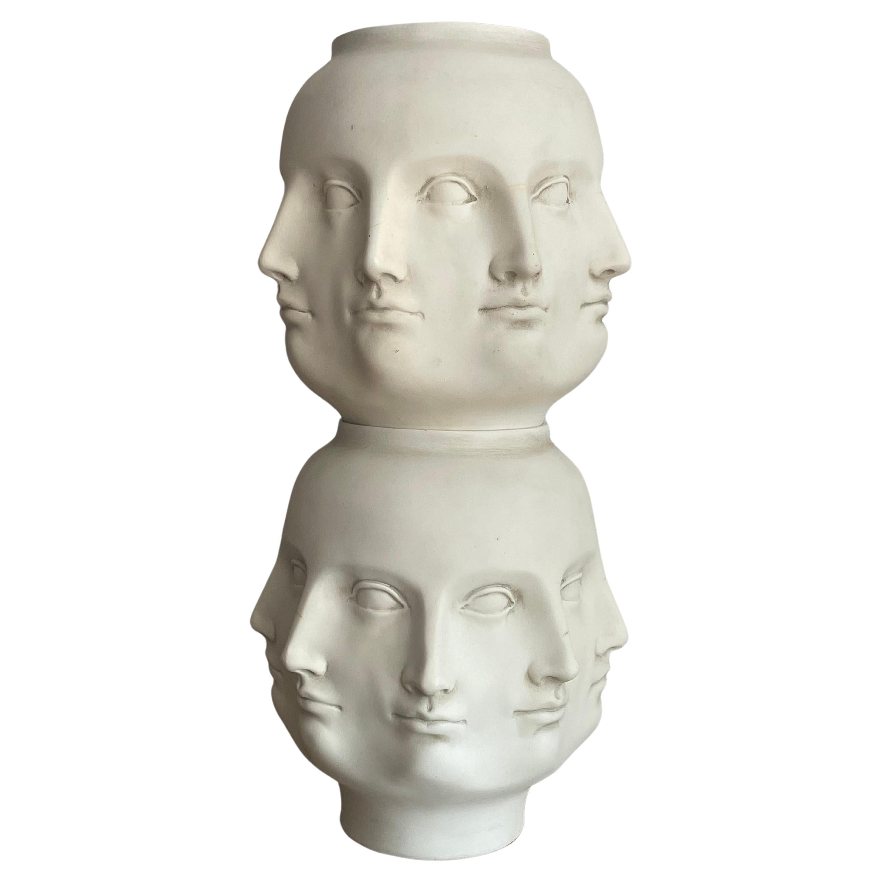 1990er Jahre Postmoderne Keramik Multi Face Art Vase Signed-A Pair