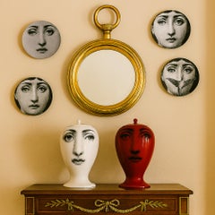 Miroir de montre de poche en laiton, style Piero Fornasetti, Italie, années 1960