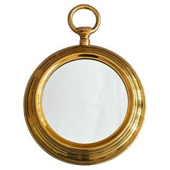 Specchio per orologio da tasca in ottone, stile Piero Fornasetti, Italia 1960