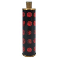 Piero Fornasetti Table Lamp Cameo Red And Black, circa 1960