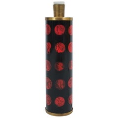 Piero Fornasetti Table Lamp Cameo Red And Black, circa 1960