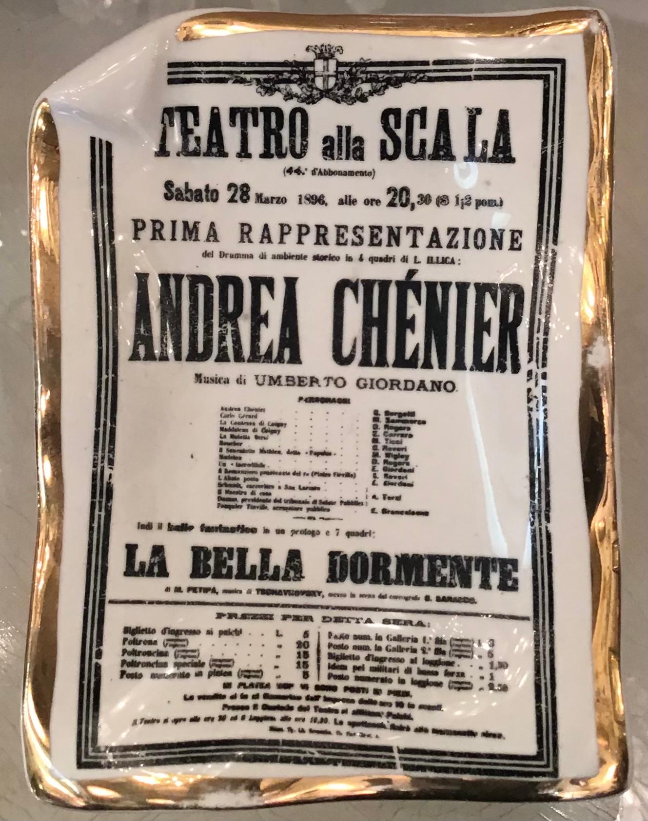 Piero Fornasetti “Teatro Alla Scala” Ashtray Ceramic 1950 Italy 4