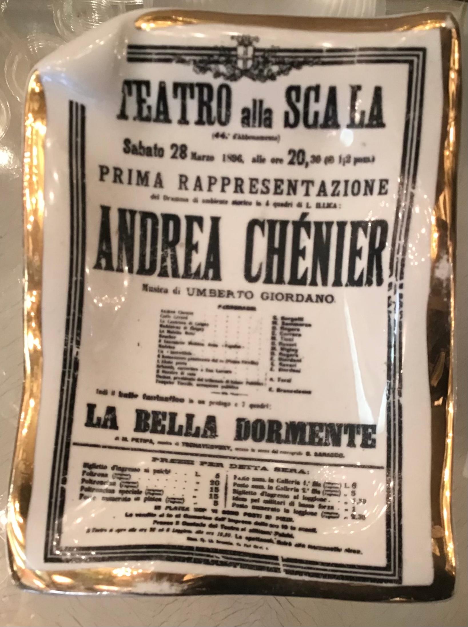 Piero Fornasetti “Teatro alla Scala “ ashtray Ceramic 1950 Italy.