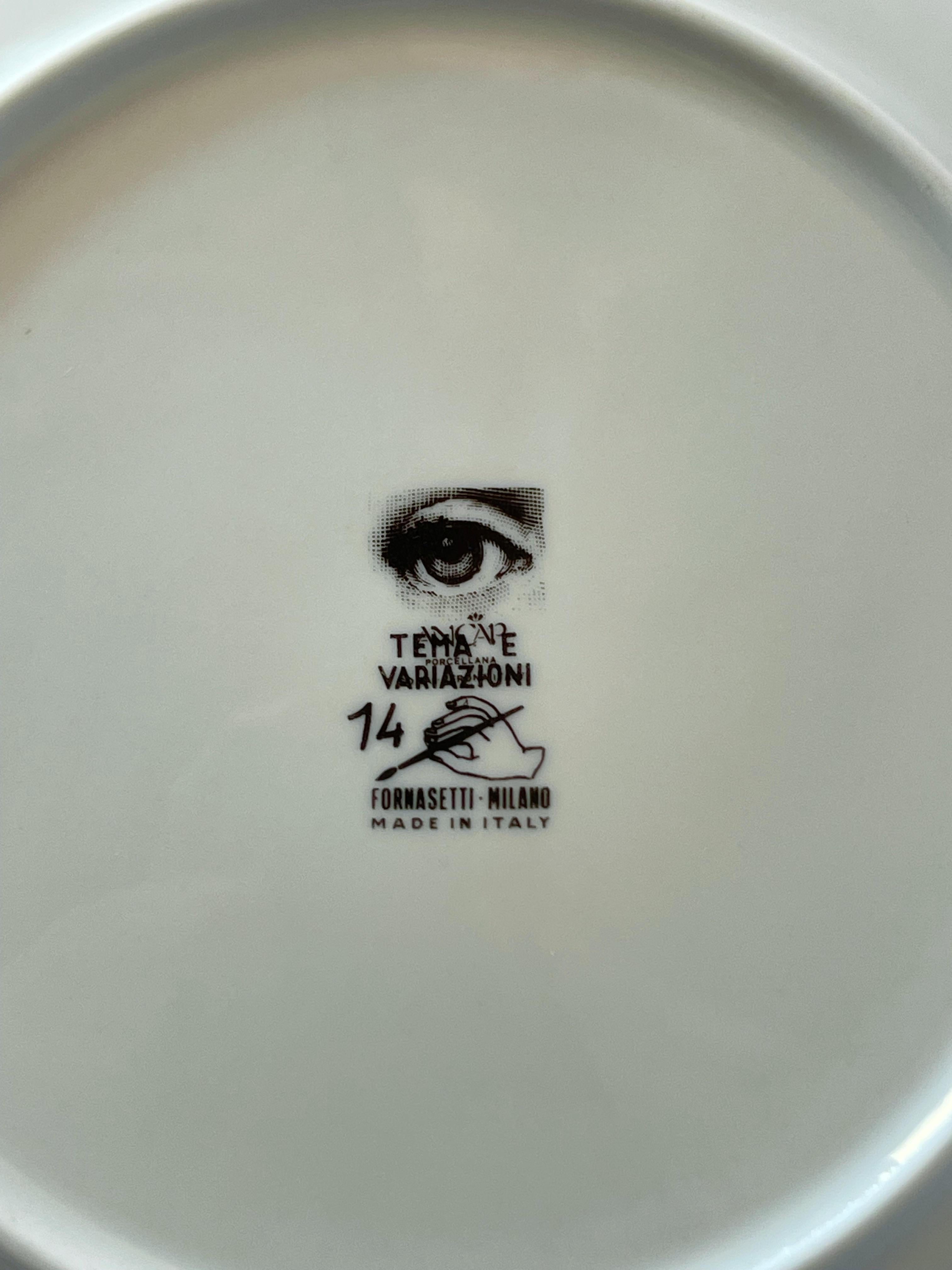 FORNASETTI Tema E Variazioni Porzellanteller #14, FORNASETTI im Angebot 1