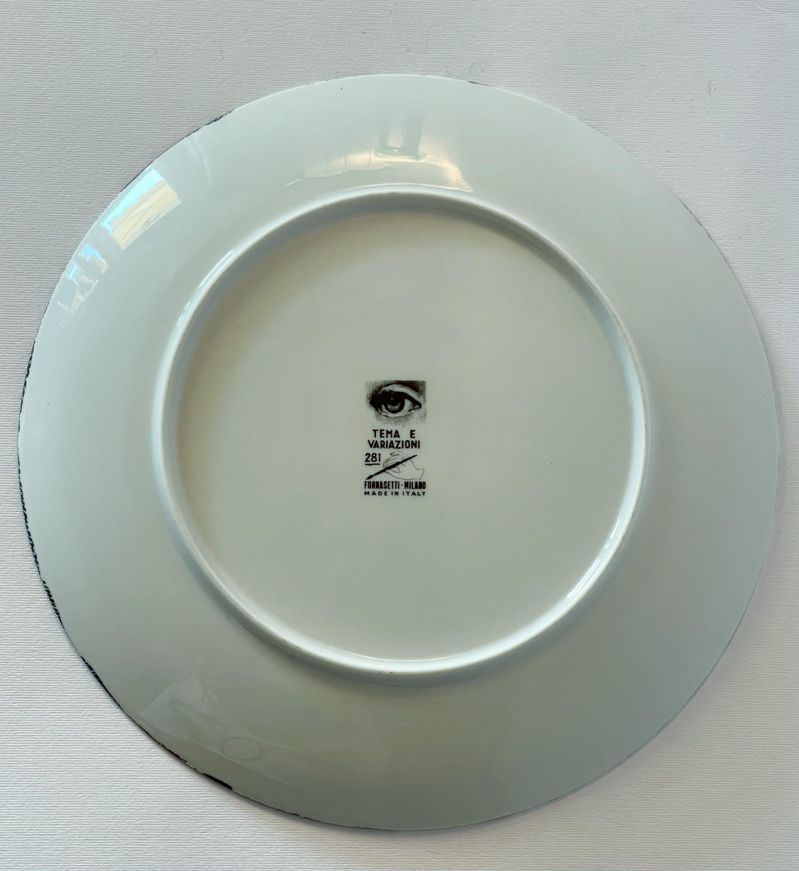 FORNASETTI Tema E Variazioni Plato de porcelana nº 281 Porcelana en venta