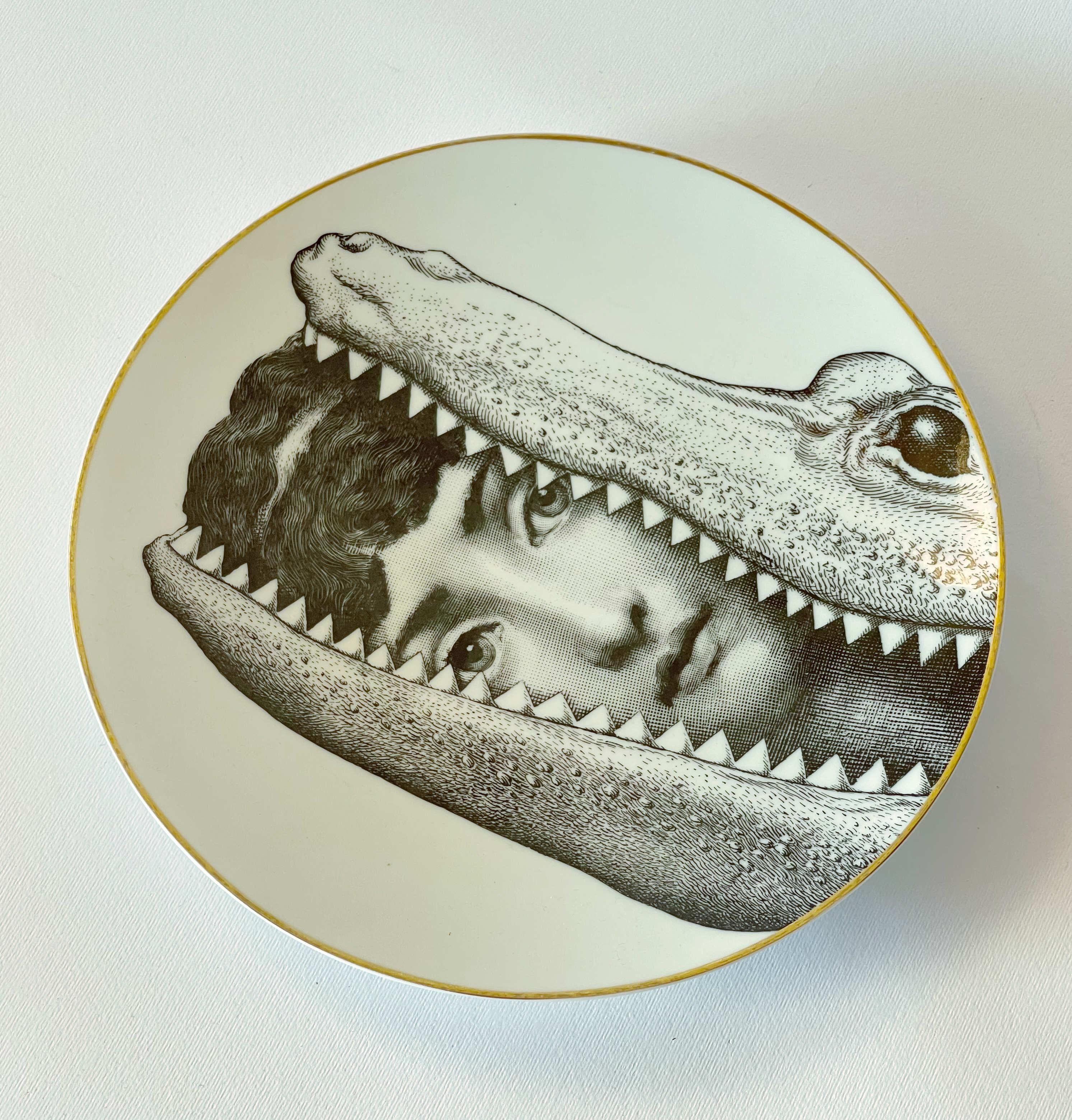 FORNASETTI Tema E Variazioni Plato de porcelana Motiv 24 Moderno de mediados de siglo en venta