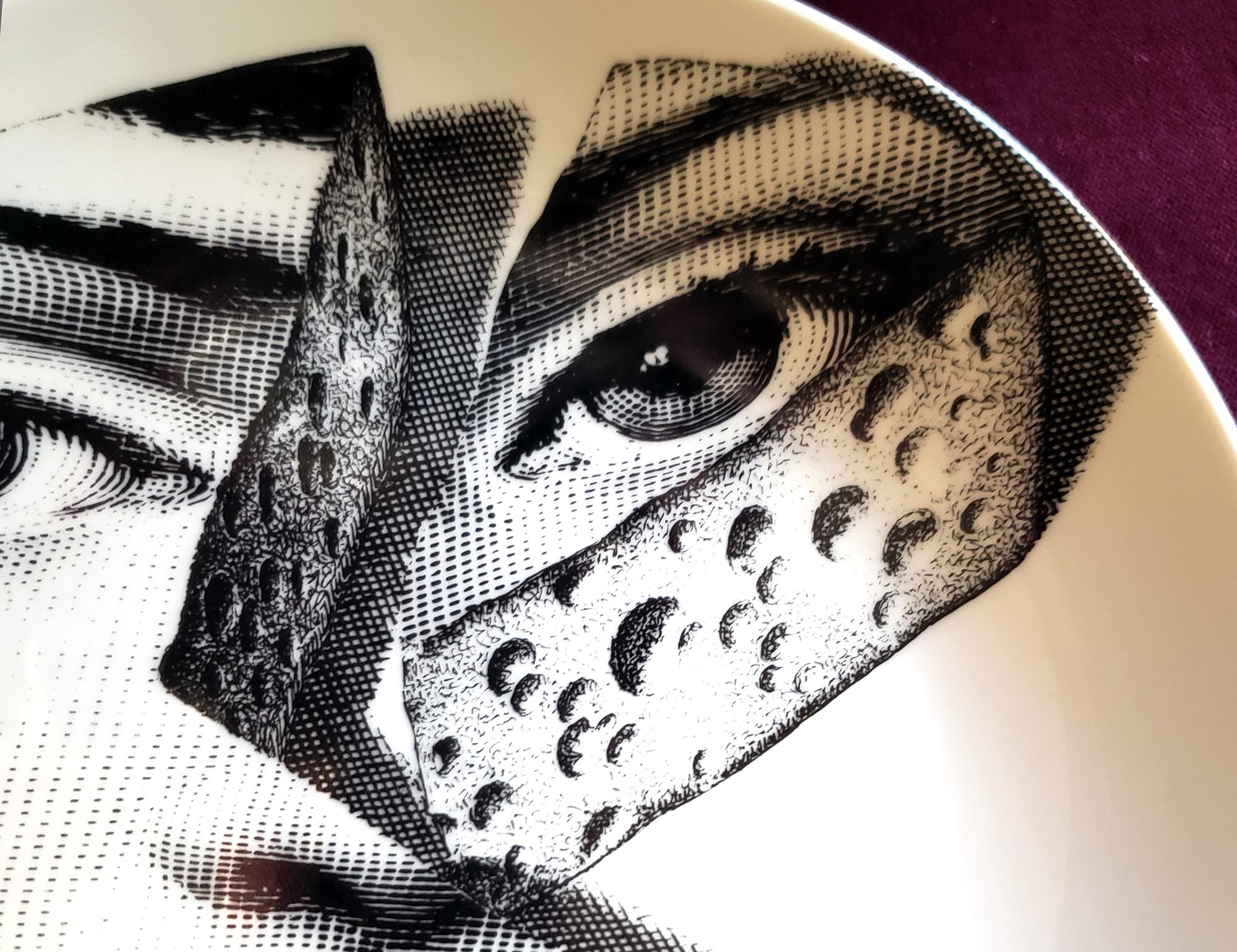 Mid-Century Modern Piero Fornasetti Themes & Variations Porcelain Plate, Number 106