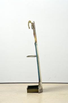 Piero Fornasetti Umbrella Stand Fornasetti Italy 1950s Print over Enameled Steel