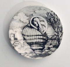 Piero Fornasetti Vintage Cocktail Coasters in Oceanidi Pattern with Original Box