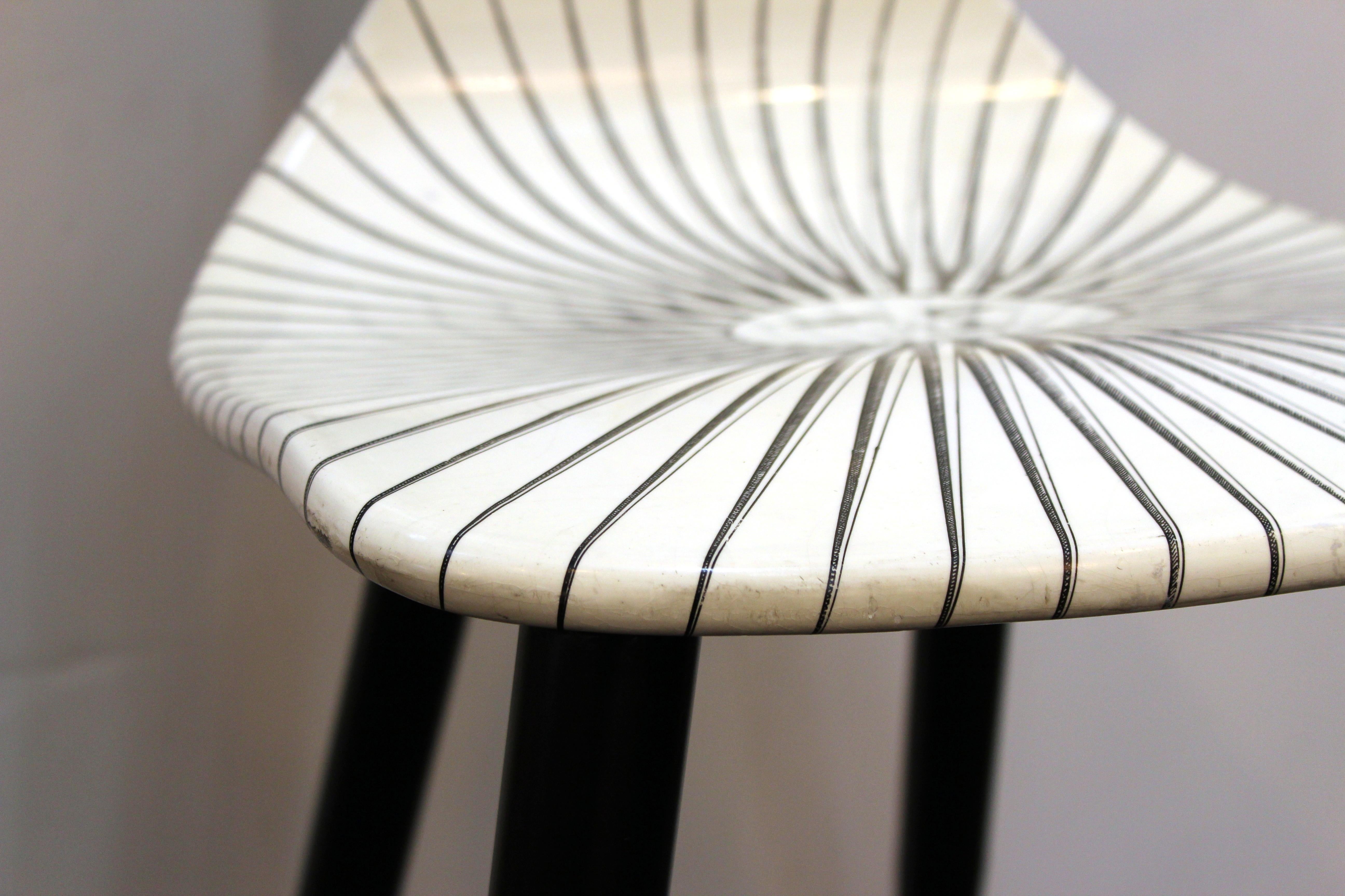 Piero Fornasetti White 'Sole' Bar Chairs 2