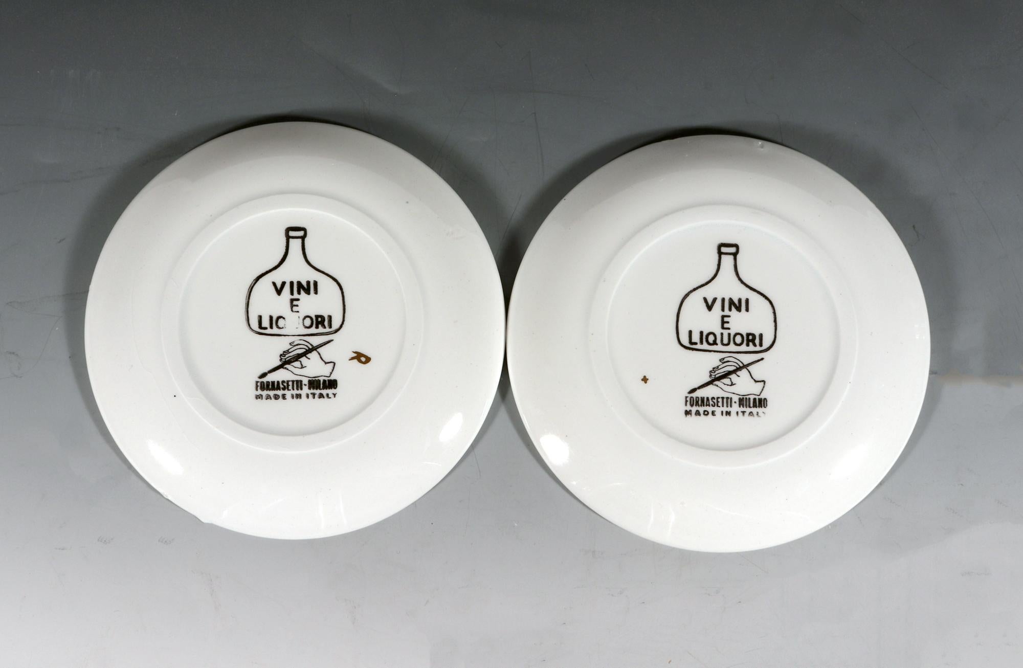 Piero Fornasetti Wine & Liquor Coasters, Vini E Liquori, With Original Gold Box 2