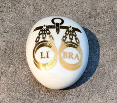 Piero Fornasetti Zodiac Ceramic "Libra" Pebble Paperweight