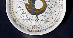 Piero Fornasetti Zodiac Porzellanteller, The Fornasetti Serie Zodiaci, Capricorn