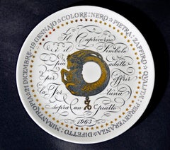 Assiette en porcelaine du zodiaque de Piero Fornasetti, The Fornasetti Serie Zodiaci, Capricorne