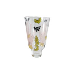 Piero Fornasetti Glass Vase Titled 'Mani Con Farfalle', Hands with Butterflies