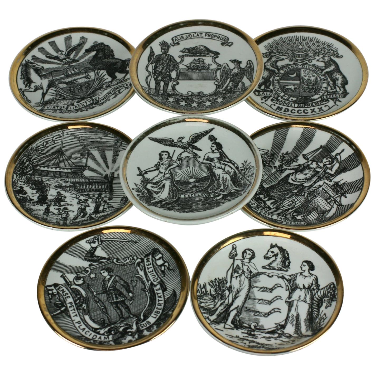 Piero Fornesetti Coasters, Emblems of the States For Sale