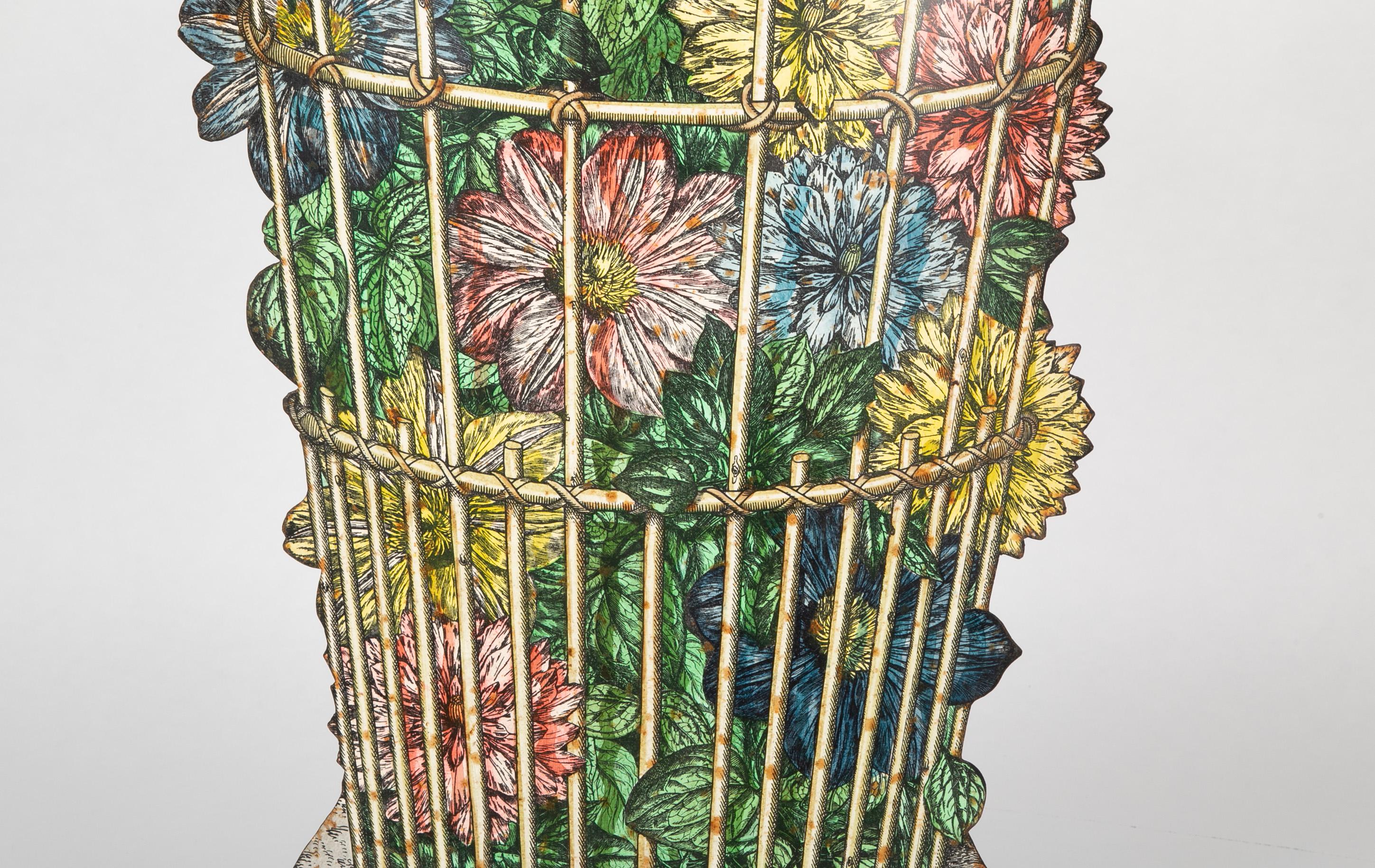 Italian Piero Fornasetti Trompe l'oeil Floral Umbrella Stand For Sale