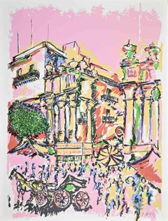 The Five Markets in Palermo - Print by Piero Gauli - 1970s