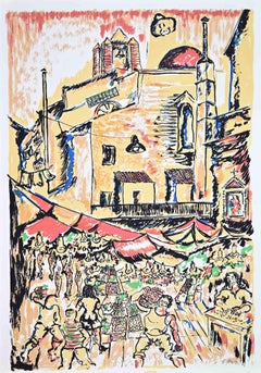 The Five Markets in Palermo - Print by Piero Gauli - 1970s