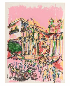 Die fünf Märkte von Palermo - Siebdruck von Piero Gauli - 1970er Jahre