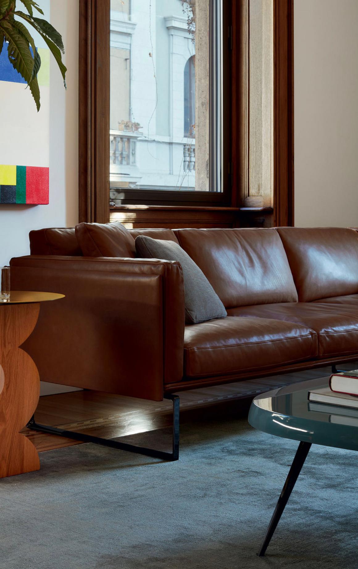 Piero Lissoni 8 Set of Two Modular Sofa and Puff For Cassina For Sale 9