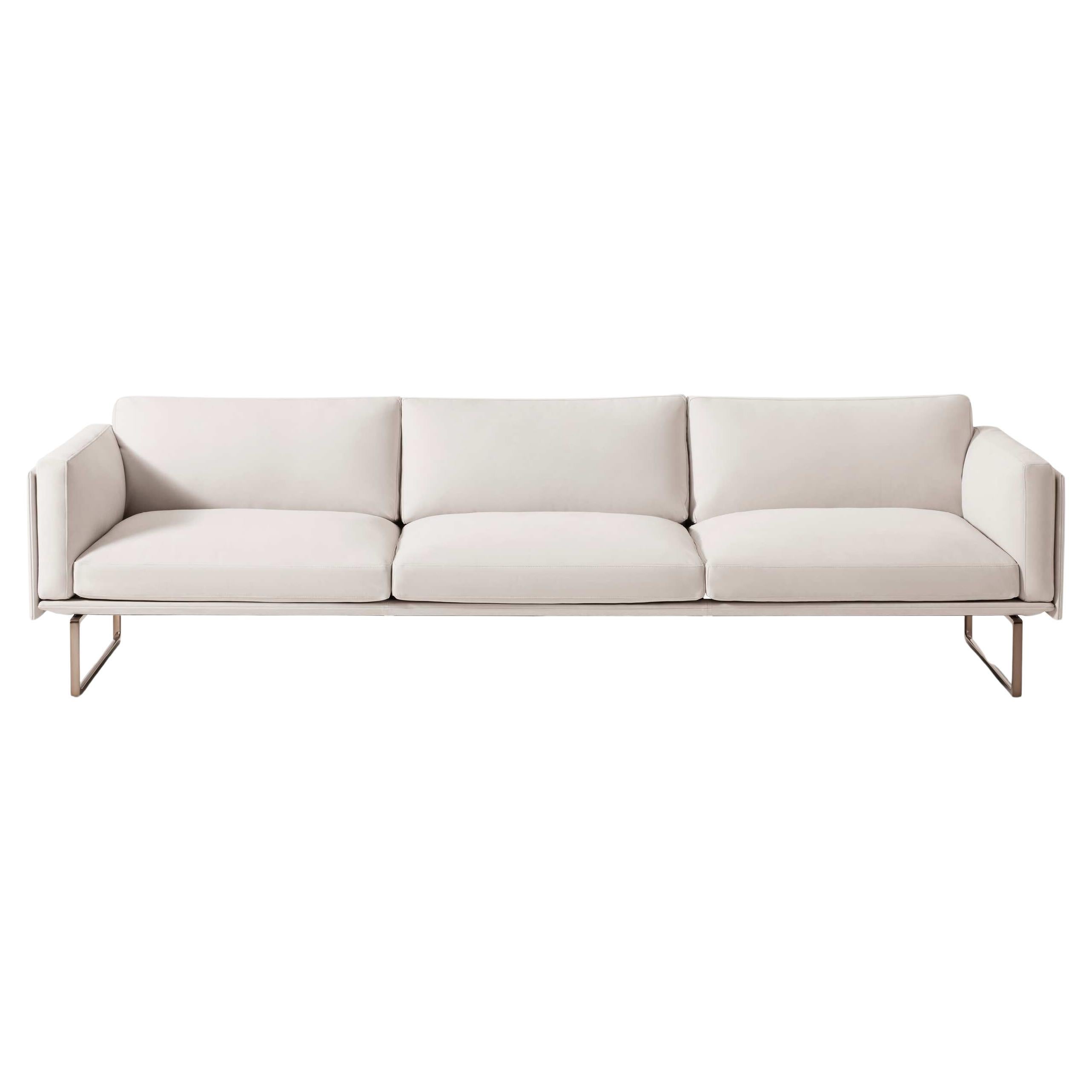 Mid-Century Modern Piero Lissoni 8 Set of Two Modular Sofa and Puff For Cassina For Sale