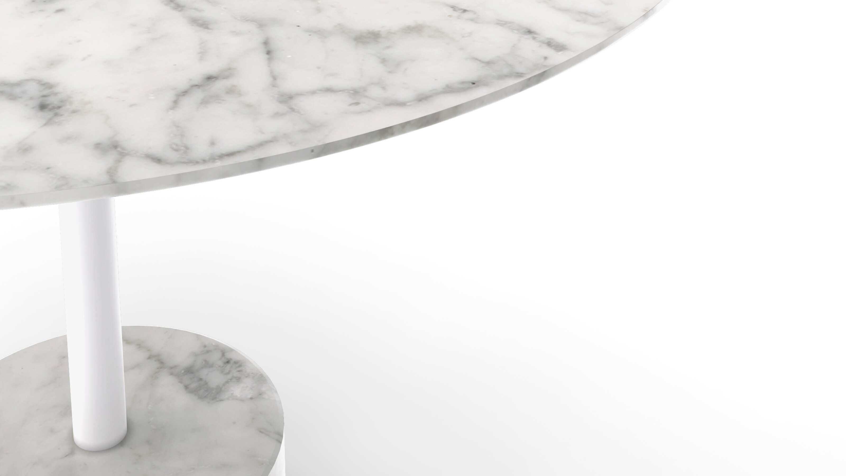Mid-Century Modern Piero Lissoni 9 Dining Table in White Carrara Marble For Sale