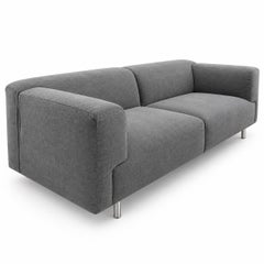 Piero Lissoni for Cassina MET 250 Two-Seat Sofa in Gray Fabric, Made in Italy