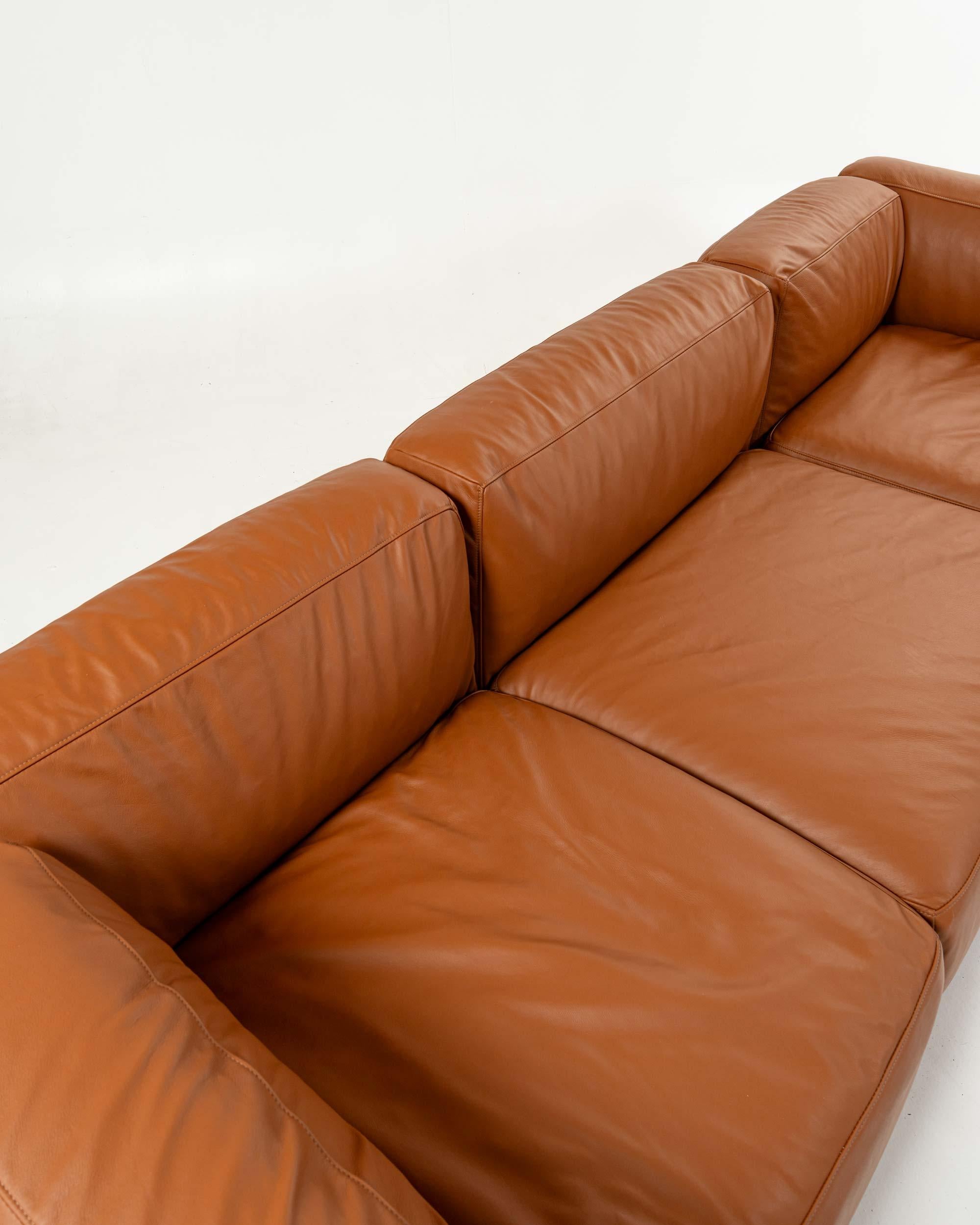 Piero Lissoni für Cassina Mex Cube 271 3-Sitzer Sofa in Elmosoft Saddle Brown im Angebot 3