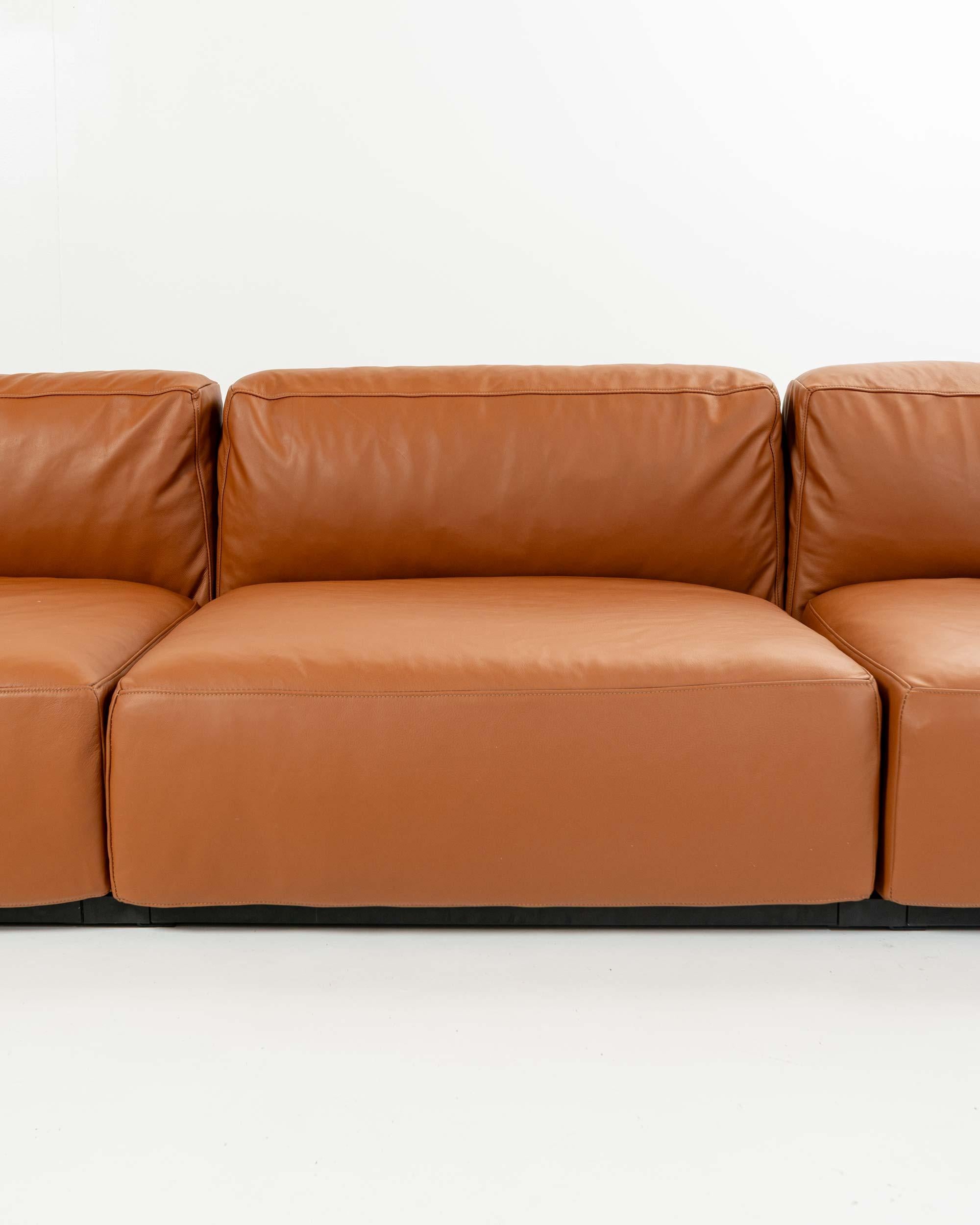 Piero Lissoni für Cassina Mex Cube 271 3-Sitzer Sofa in Elmosoft Saddle Brown im Angebot 4