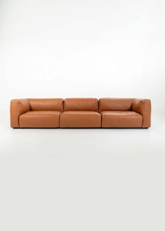 Piero Lissoni for Cassina Mex Cube 271 3-Seater Sofa in Elmosoft Saddle Brown