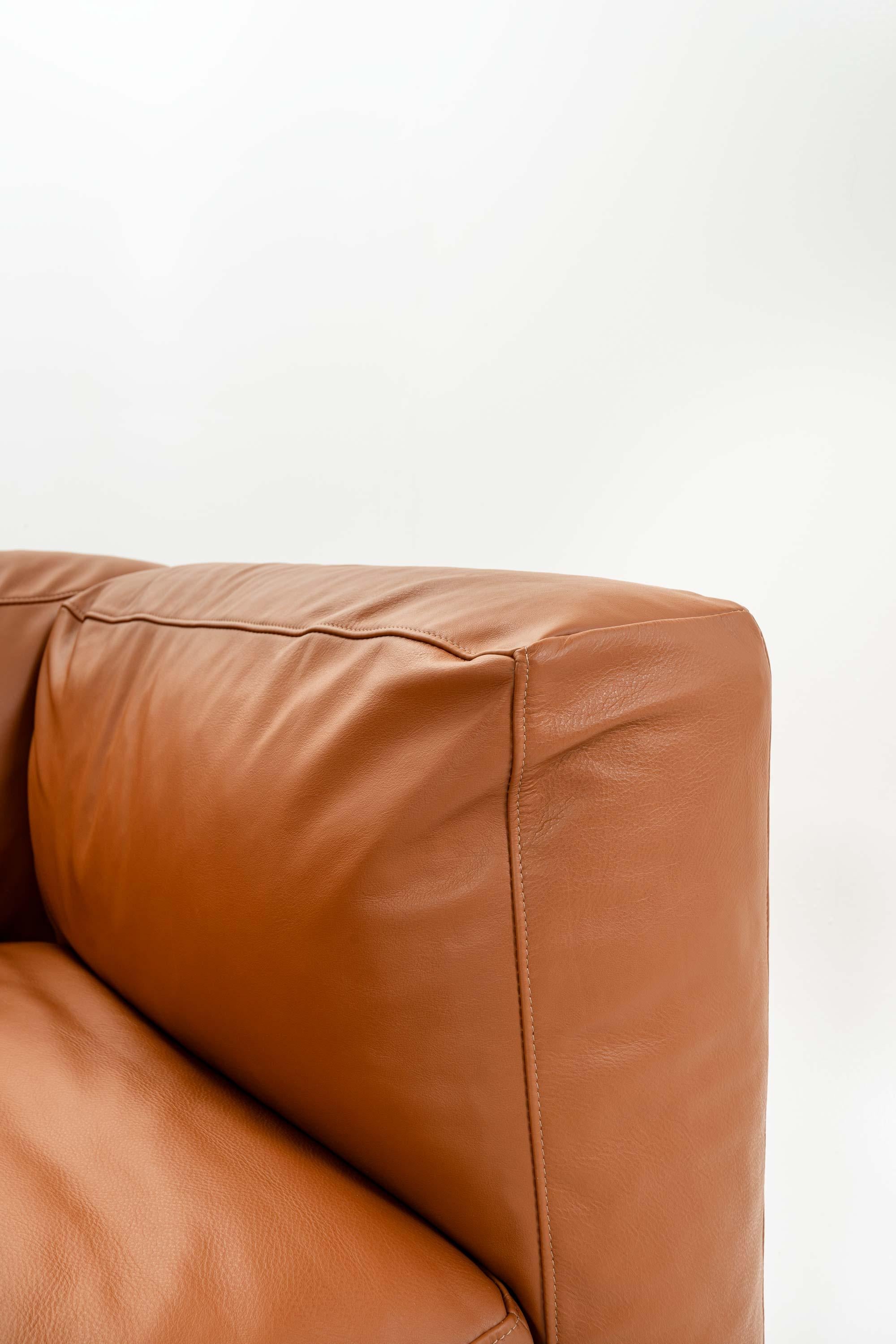 Piero Lissoni for Cassina Mex Canapé sectionnel Cube 271 en Elmosoft Saddle Brown en vente 4