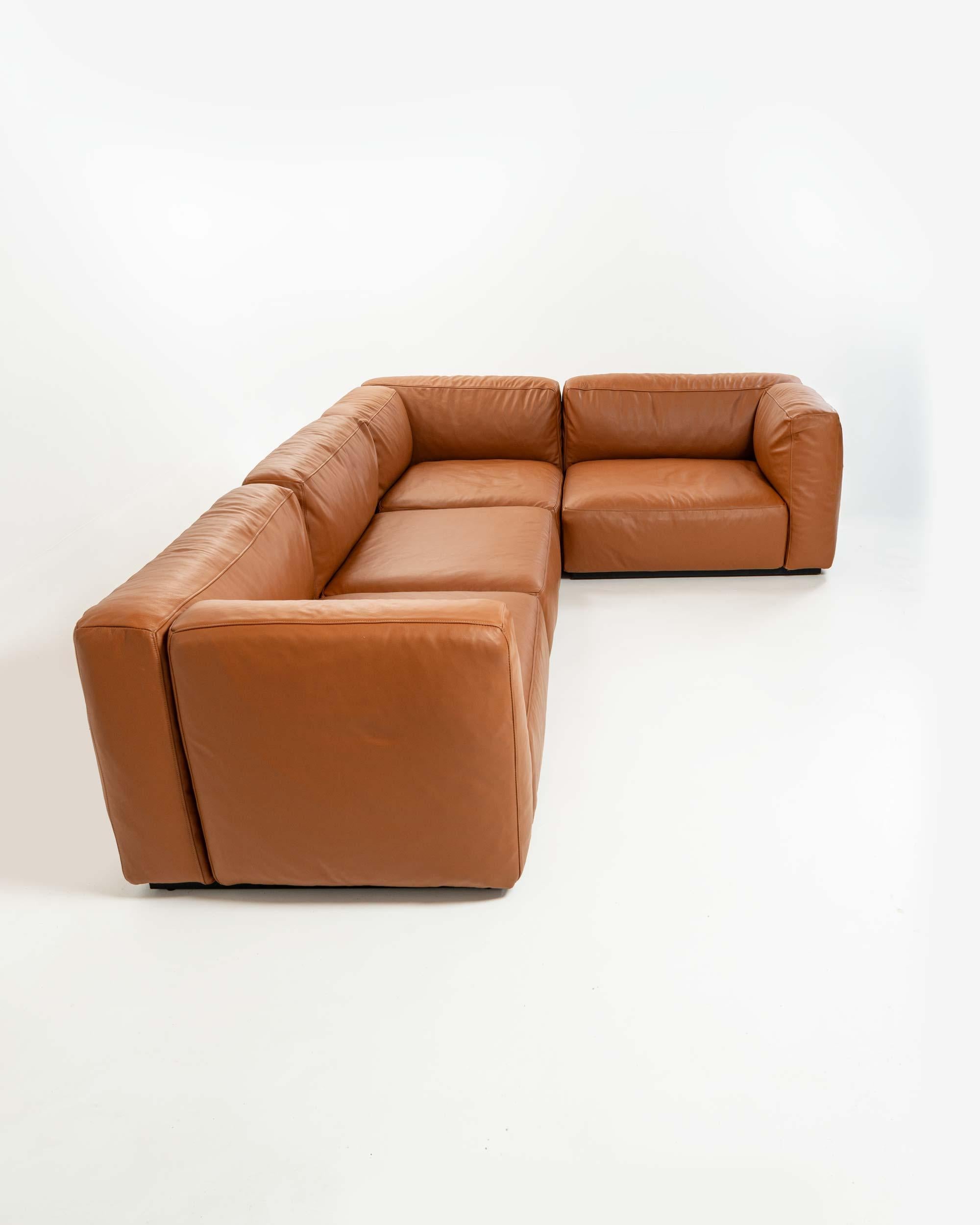 Piero Lissoni for Cassina Mex Canapé sectionnel Cube 271 en Elmosoft Saddle Brown Bon état - En vente à Seattle, WA