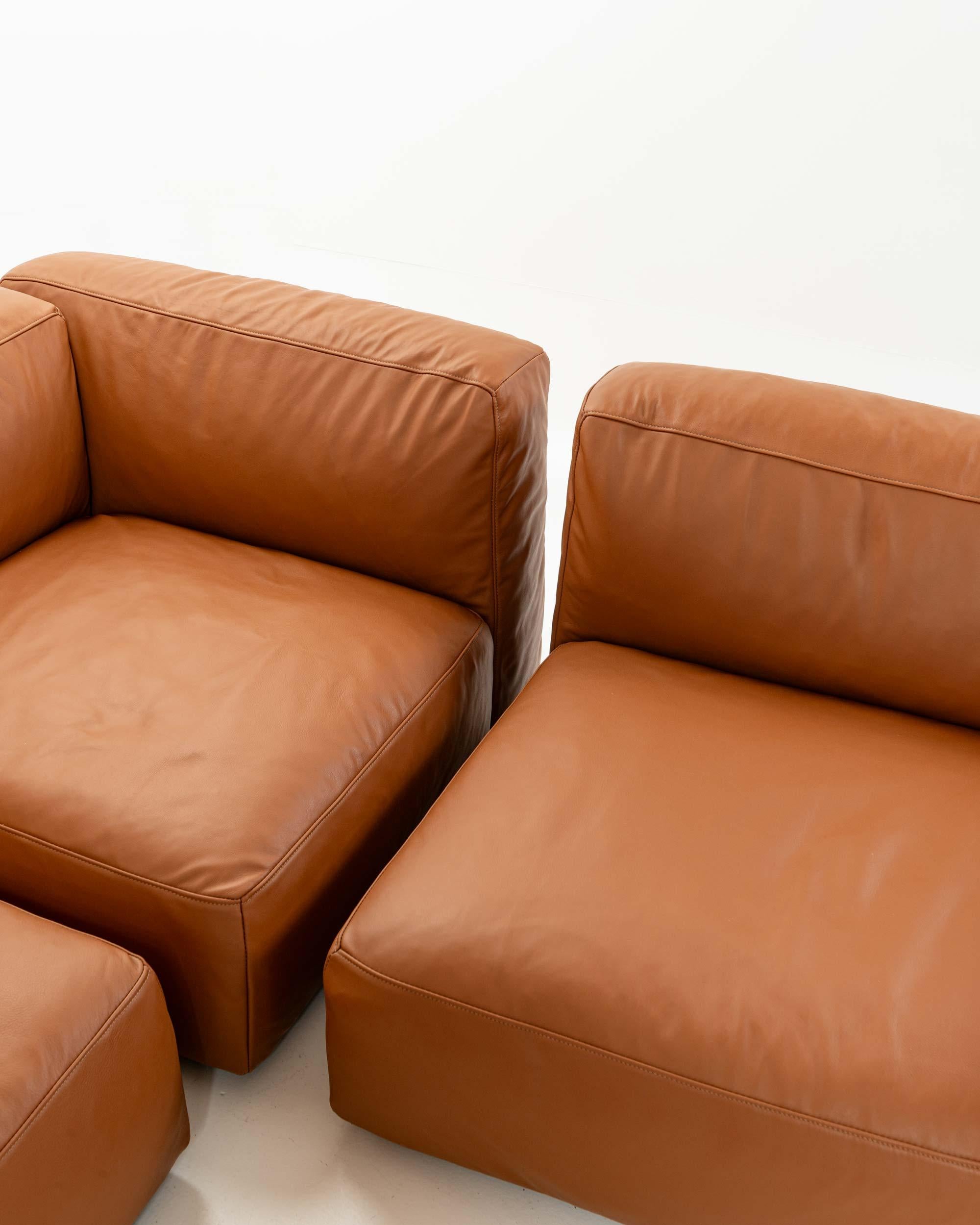 Piero Lissoni for Cassina Mex Canapé sectionnel Cube 271 en Elmosoft Saddle Brown en vente 1
