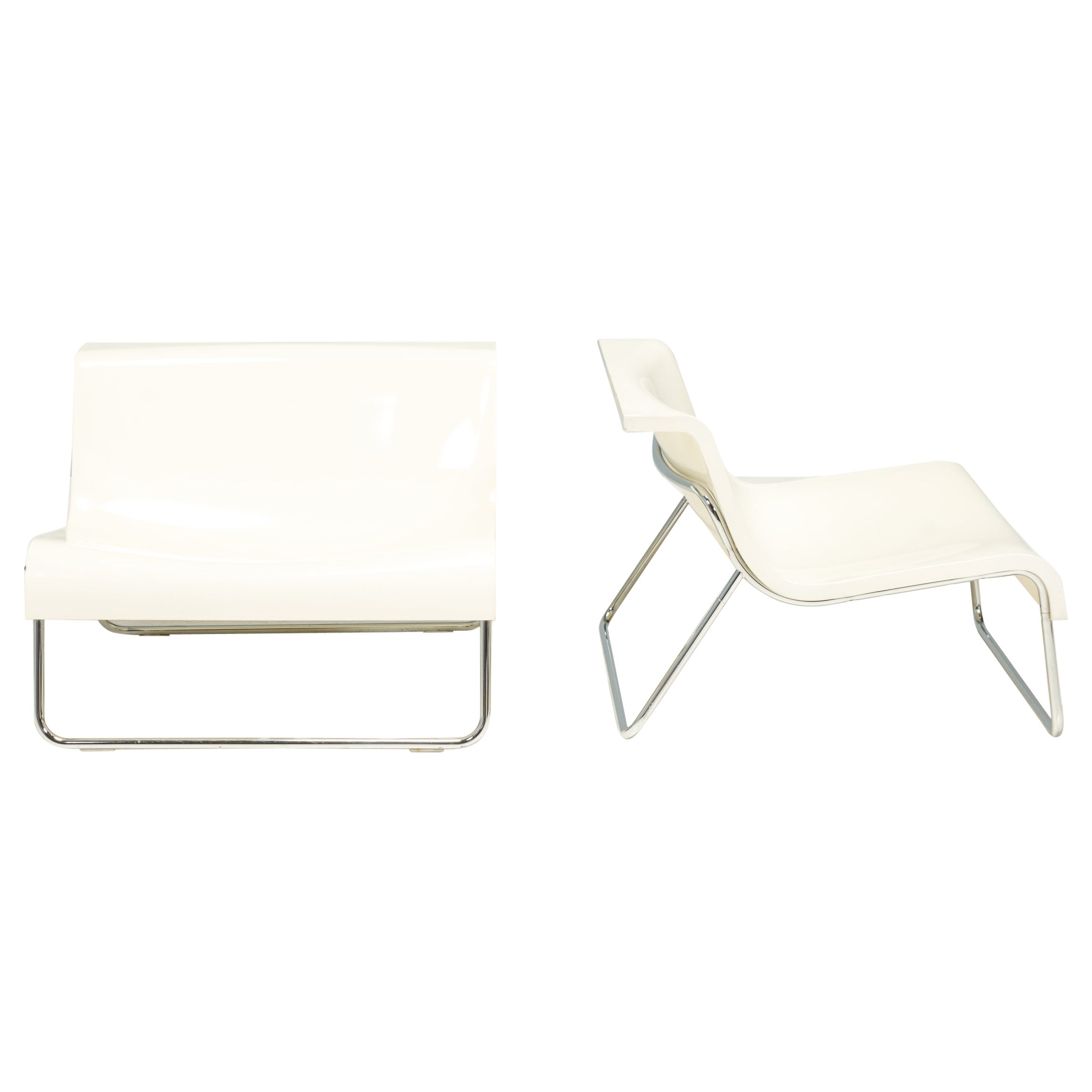 Piero Lissoni for Kartell White Form Armchairs, Set of 2