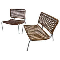 Piero Lissoni Leather "Frog" Chair, Lounge Chair Living Divani, 1995, a Pair