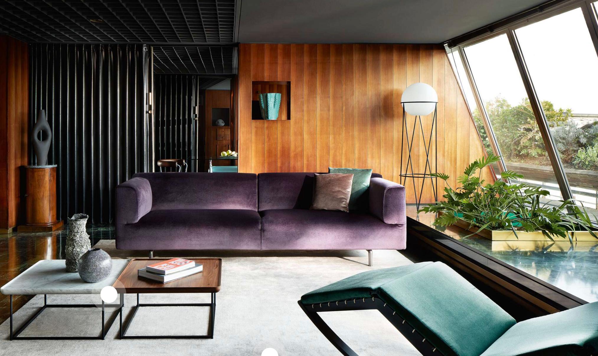 Zweisitzer-Sofa mit Fuß von Piero Lissoni für Cassina im Angebot 1
