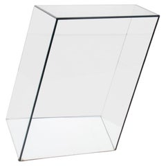 Vintage Piero Lissoni "Wireframe" Trapezoid Glass Table
