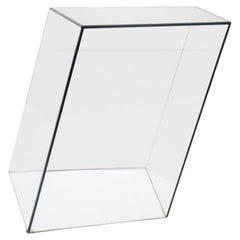 Piero Lissoni "Wireframe" Trapezoid Glass Table