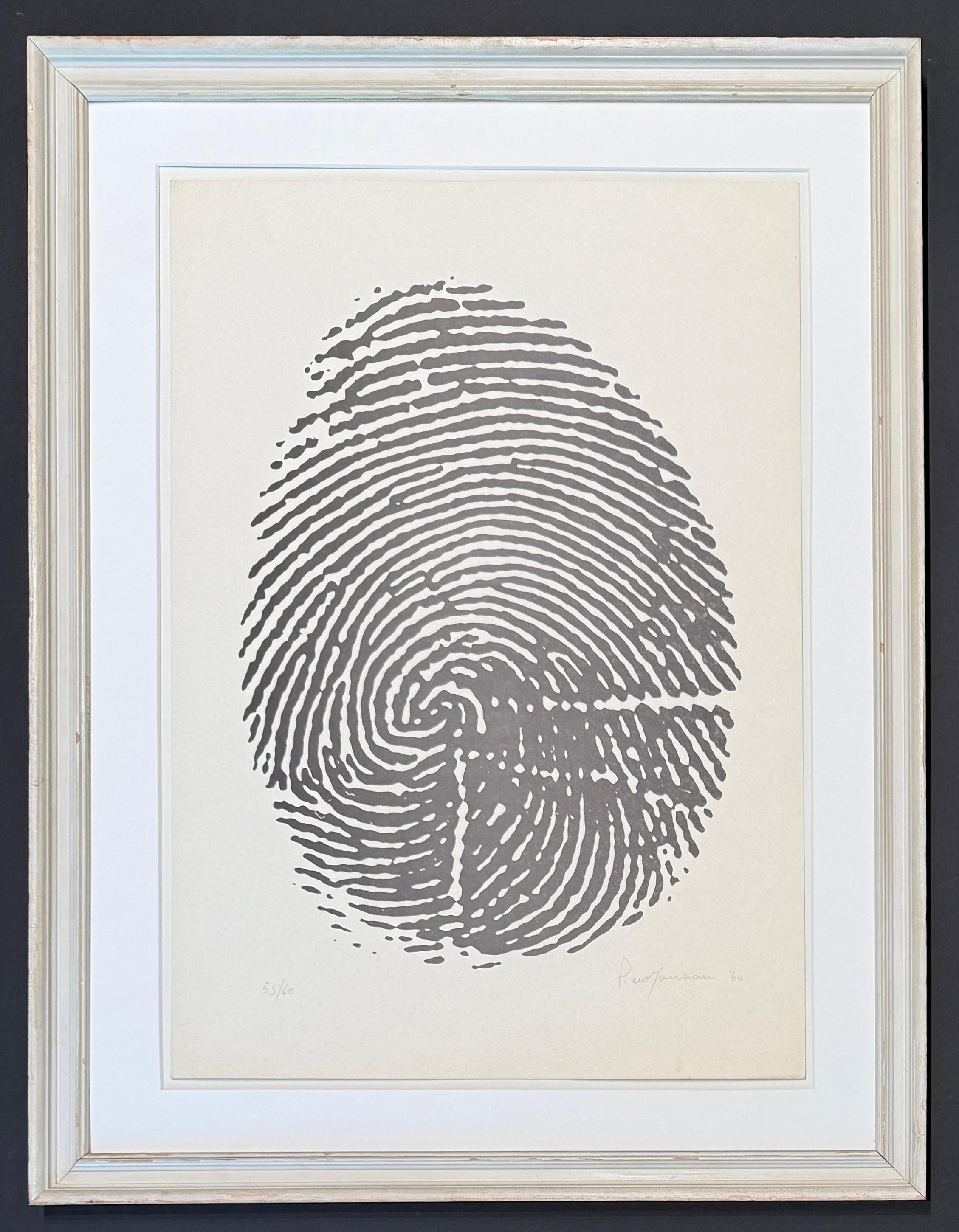 Piero Manzoni (1933-1963) - Left thumbprint - Photolithograph on paper - 1960 For Sale 1