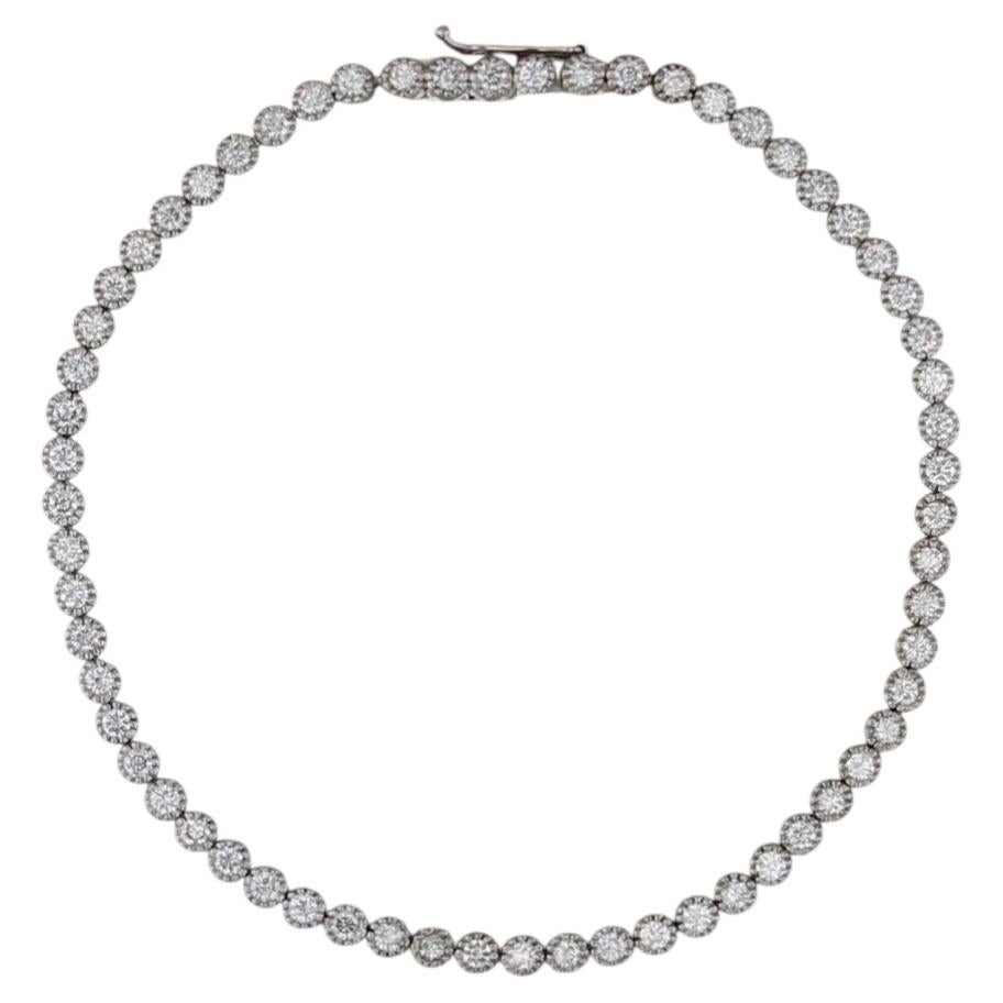 Piero Milano 1.50ctw Diamond Tennis Bracelet 18k White Gold 7.25" For Sale