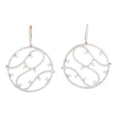 Piero Milano 18 Karat Rose Gold Full Diamond Pave Openwork Earrings