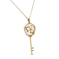 Halskette mit Schlüsselanhänger, 18 Karat Roségold 0,26 Karat Diamant von Piero Milano