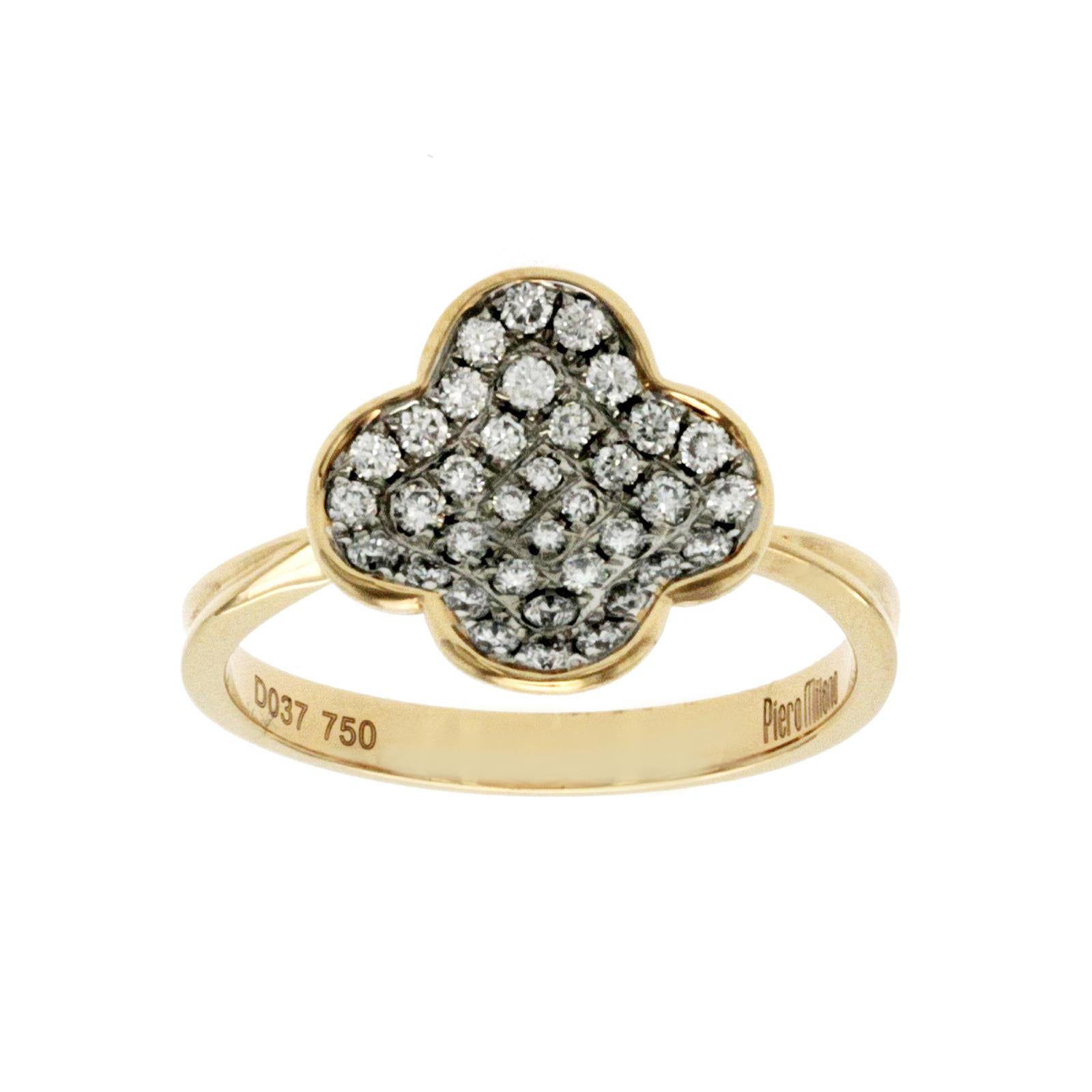 100% auténtico, 100% satisfacción del cliente

Superior: 11,5 mm

Ancho de banda: 1.8 mm

Metal: Oro rosa de 18 quilates

Tamaño: 6,5

Sellos: PIERO MILANO 750

Peso total: 3.8 gramos

Stone:  0.37 CT Diamantes G VS- SI

Estado: Nuevo con
